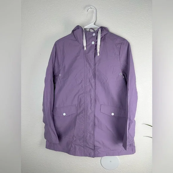 NWT Boohoo Hooded contrast Trim Mac Lilac windbreaker size 4 - Picture 3 of 8